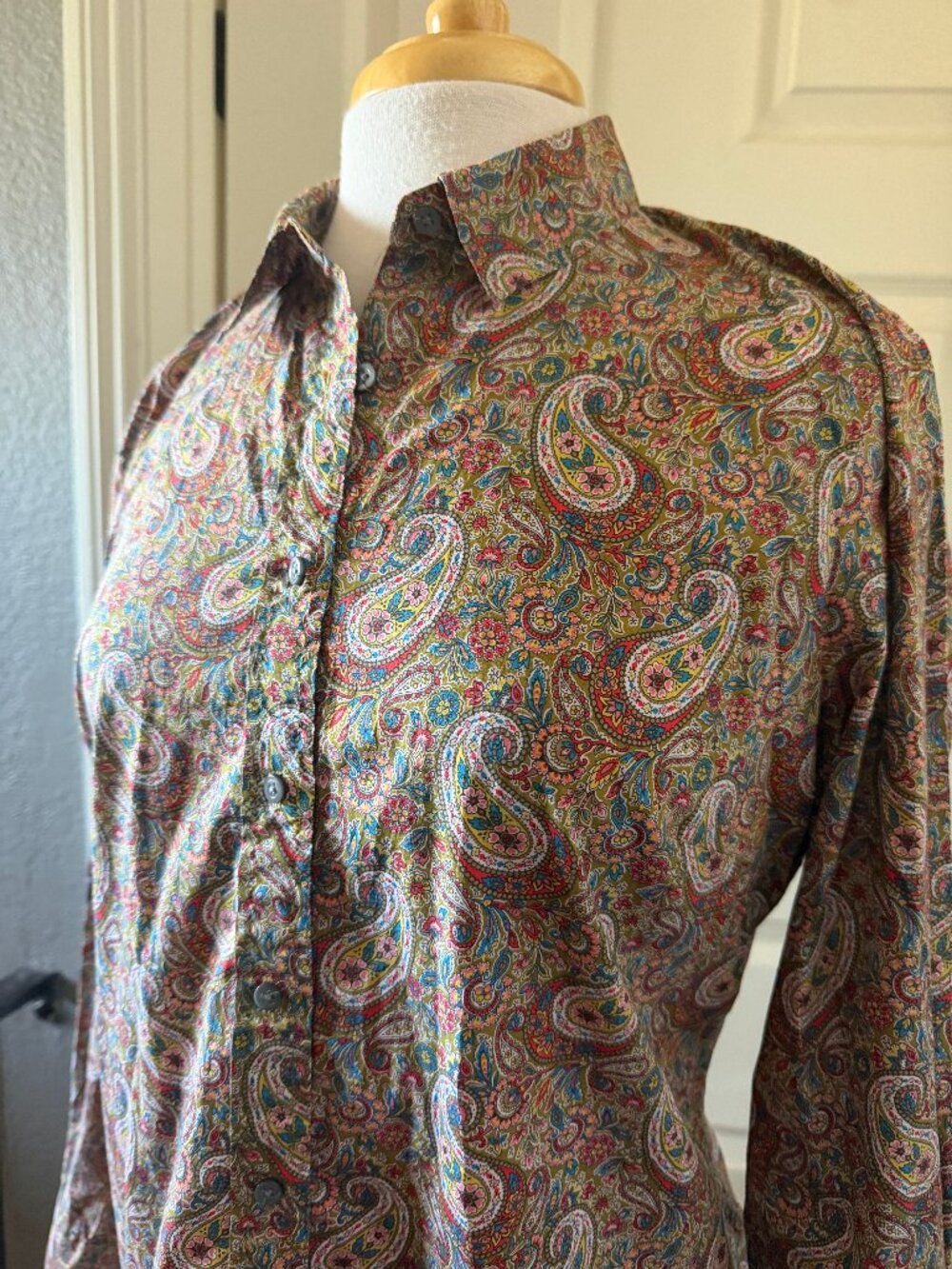 J. CREW Liberty Fabric Paisley Pattern Button-Down Shirt Sz.10